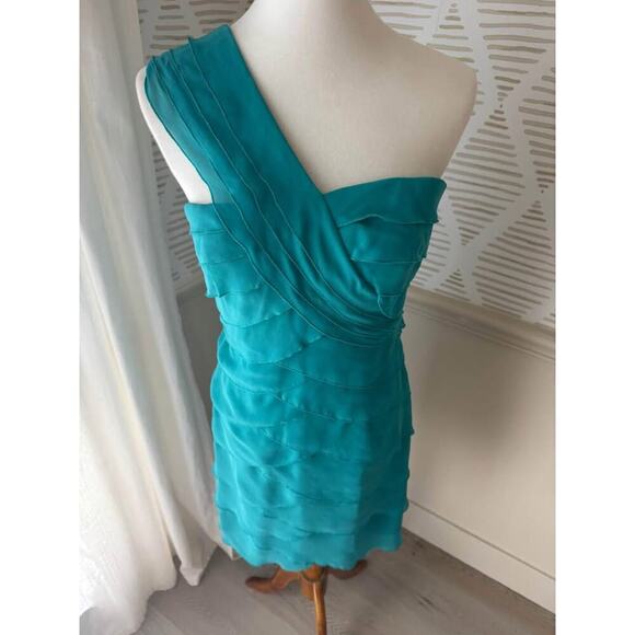 Max And Cleo Women’s Size 6 Medium Bluesail Scalloped Ruffle Party Mini Dress - Picture 5 of 6